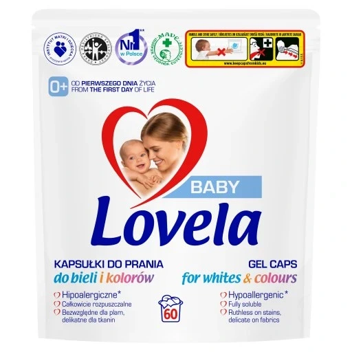 Набір з 2 шт. Lovelа Baby капсули для прання для білого та кольорового 60 шт.