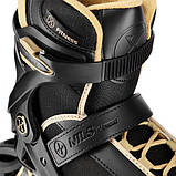 Ролики Nils Extreme Armour чорно-золоті р 43 рекреаційні чоловічі жіночі колеса гума Abec7 р.43, фото 8