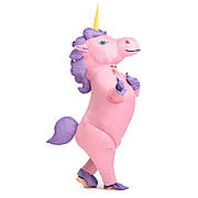 Надувний костюм Єдинорога RESTEQ 2,5 м — костюм рожевого єдинорога для дорослих із вентилятором для свят, косплею та виступів