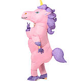 Надувний костюм Єдинорога RESTEQ 2,5 м — костюм рожевого єдинорога для дорослих із вентилятором для свят, косплею та виступів, фото 2