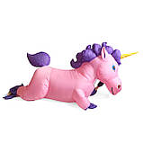 Надувний костюм Єдинорога RESTEQ 2,5 м — костюм рожевого єдинорога для дорослих із вентилятором для свят, косплею та виступів, фото 3