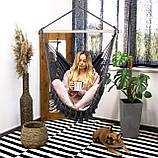 Бразильське крісло Springos 65 см 150 кг садовий гамак з подушками гойдалка висяче крісло в стилі бохо, фото 7
