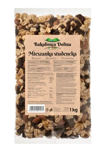 Набір з 3 шт. Студентська суміш бакалія Dolina 1000 г 1 кг 1000 г горіхи мікс бакалія якісна сніданок, фото 1