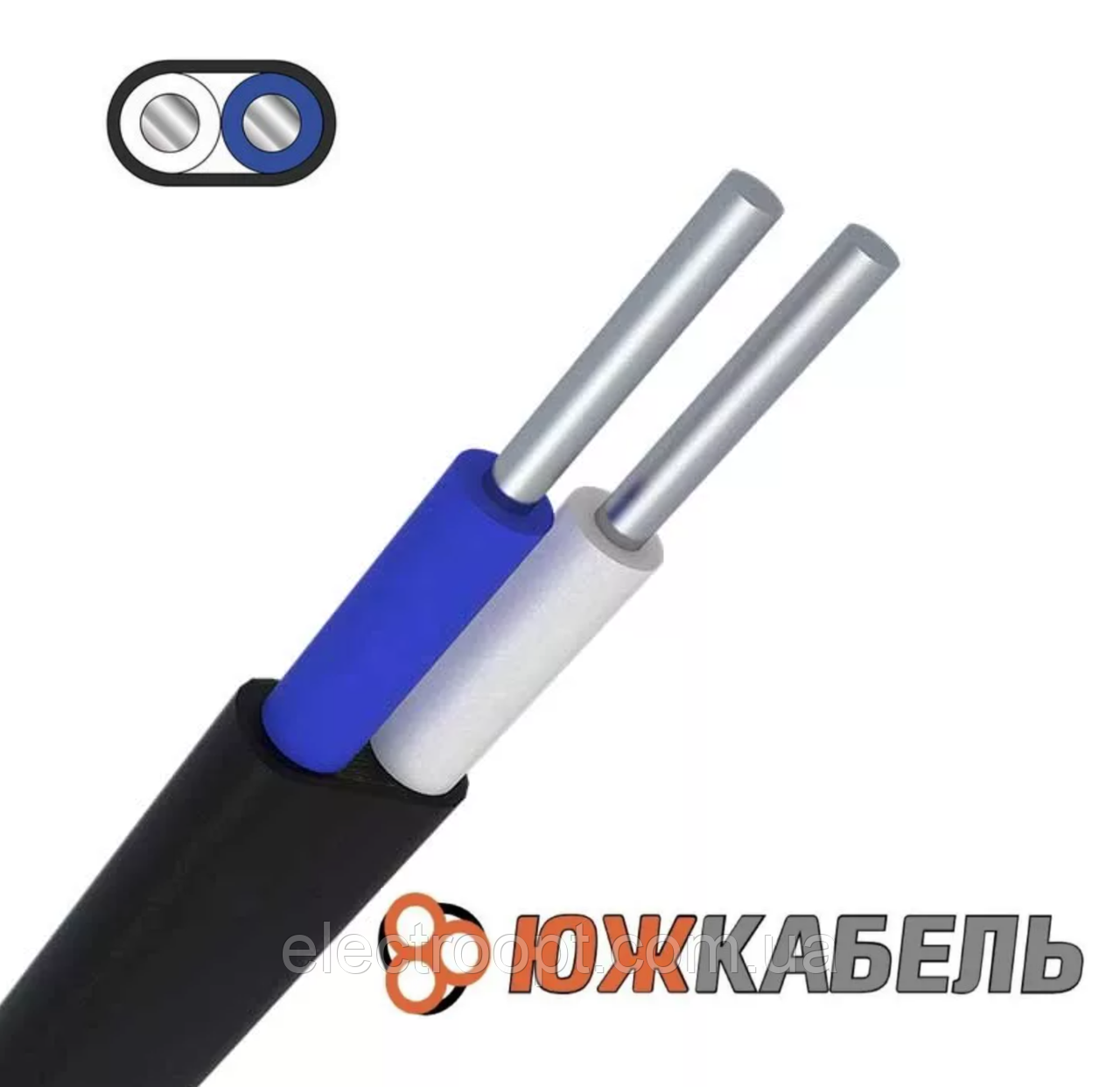 Алюмінієвий кабель АВВГ 2х6 Южкабель