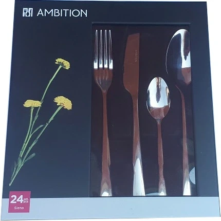 Комплект столових приборів Ambition Siena 24 шт. 24 шт. нержавіючі прибори обідній набір на 6 осіб, фото 1