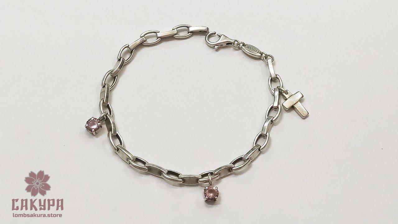 Срібний Браслет зі вставкою цирконій, фото 1