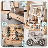 Дерев'яна майстерня для дітей 3в1 ходунець-підштовхувач візок 47 елементів стійкий, фото 9