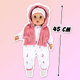 Лялька новонароджена дитина Kinderplay наталія 45 см велика інтерактивна співає та говорить 45см, фото 7