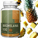 Набір з 2 шт. Капсули Nanga Bromelain 500 мг бромелайн 100 штук 500 мг 100 капсул підтримка протитромботична травлення кровообіг, фото 3