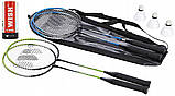 Чохол набір ракеток з воланчиком Wish ракетка палетка для гри в бадмінтон до Wish 4 шт. ракетки 3 шт. воланчики сумка, фото 6
