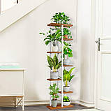 Металевий квітник 7-рівневий багаторівневий стілець для горщиків з квітами з дерева 7р, фото 2