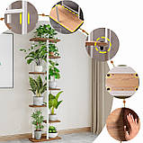 Металевий квітник 7-рівневий багаторівневий стілець для горщиків з квітами з дерева 7р, фото 4