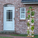 Металевий квітник 7-рівневий багаторівневий стілець для горщиків з квітами з дерева 7р, фото 6