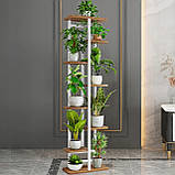 Металевий квітник 7-рівневий багаторівневий стілець для горщиків з квітами з дерева 7р, фото 7