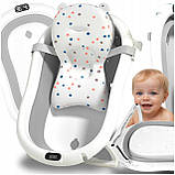 Складна ванночка для немовлят з силікону з Lcd термометром та подушечкою для Lcd, фото 2