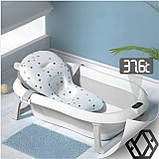 Складна ванночка для немовлят з силікону з Lcd термометром та подушечкою для Lcd, фото 3