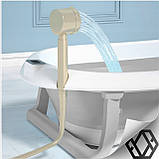 Складна ванночка для немовлят з силікону з Lcd термометром та подушечкою для Lcd, фото 4