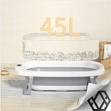 Складна ванночка для немовлят з силікону з Lcd термометром та подушечкою для Lcd, фото 7