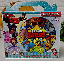 Набір дитячого посуду Brawl Stars 3 предмети склокераміка.