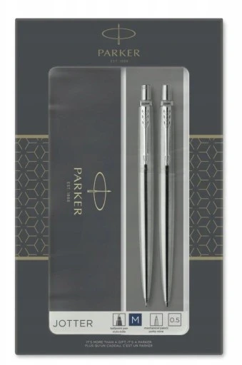 Набір для письма ручка та олівець Parker Jotter Duo подарунковий зі сталі Ct, фото 1