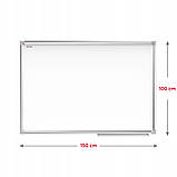 Магнітна дошка біла для сухого стирання 150x100 з алюмінієвою рамкою + рамка + подарунки, фото 4