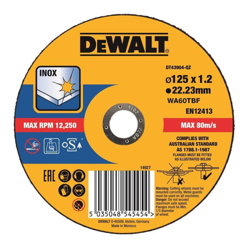 Круг відрізний по металу DeWALT 125х1.2х22.23мм плоский (DT43904)