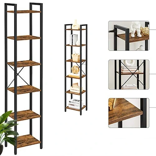 Стелаж Vasagle Lls101b01 40 см шт. 187,5 см шт. 30 см чорний для книг квітів полиця в стилі лофт індустріальний, фото 1