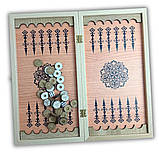 Нарди східні, дерев'яні, 44*41 см, з кубиками та фішками, настільні ігри, фото 2