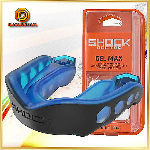 Капа Shock Doctor Gel Max 6100-BB-AD чорно-синя, доросла, однощелепна, тришарова, оригінал