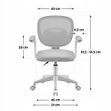 Офісне крісло Markadler дитяче сіре обертове для молоді модель Mark Junior 3.0 Grey, фото 9