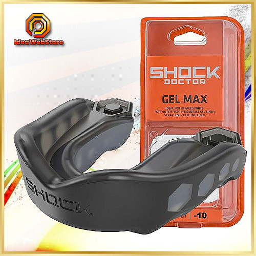 Капа Shock Doctor Gel Max 6210-BK-YTR чорна, дитяча (до 10 років), однощелепна, тришарова, оригінал