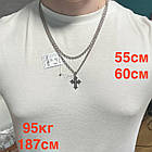 Срібний чоловічий комплект 925 проби з чорнінням ланцюжок та православний хрестик з розп'яттям, фото 7