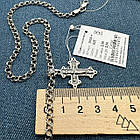 Срібний чоловічий комплект 925 проби з чорнінням ланцюжок та православний хрестик з розп'яттям, фото 3