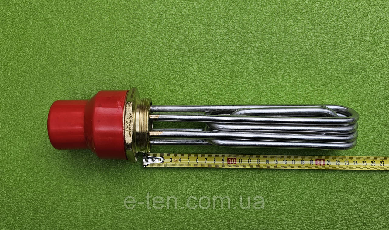 Блок-тен "СКРІПКА" нержавійка 7500 W / 220V "зірка" / L довжина=235мм / на різьбі 2" (Туреччина)