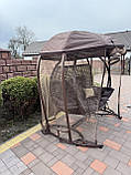 Крісло кокон тримісний з дахом плетіння соти та москітною сіткою, фото 7