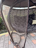 Крісло кокон тримісний з дахом плетіння соти та москітною сіткою, фото 6