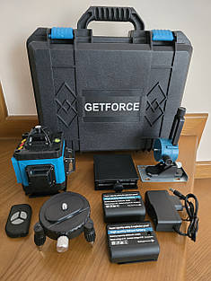 КЕЙС! 2 АКБ! Лазерний рівень Getforce 16 ліній 4D, фото 1