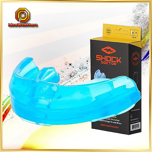 Капа Shock Doctor Single Braces 4100-BLU-AD синя, доросла (12+), для брекетів, силіконова, оригінал