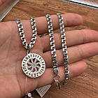 Чоловічий комплект з рунічним кулоном та ланцюжок  із чорнінням срібло 925 проба, фото 3