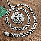 Чоловічий комплект з рунічним кулоном та ланцюжок  із чорнінням срібло 925 проба, фото 5