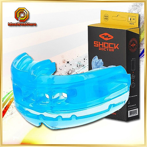 Капа Shock Doctor Double Braces 4300-BLU-AD синя, доросла (12+), двощелепна для брекетів, медичний силікон, оригінал
