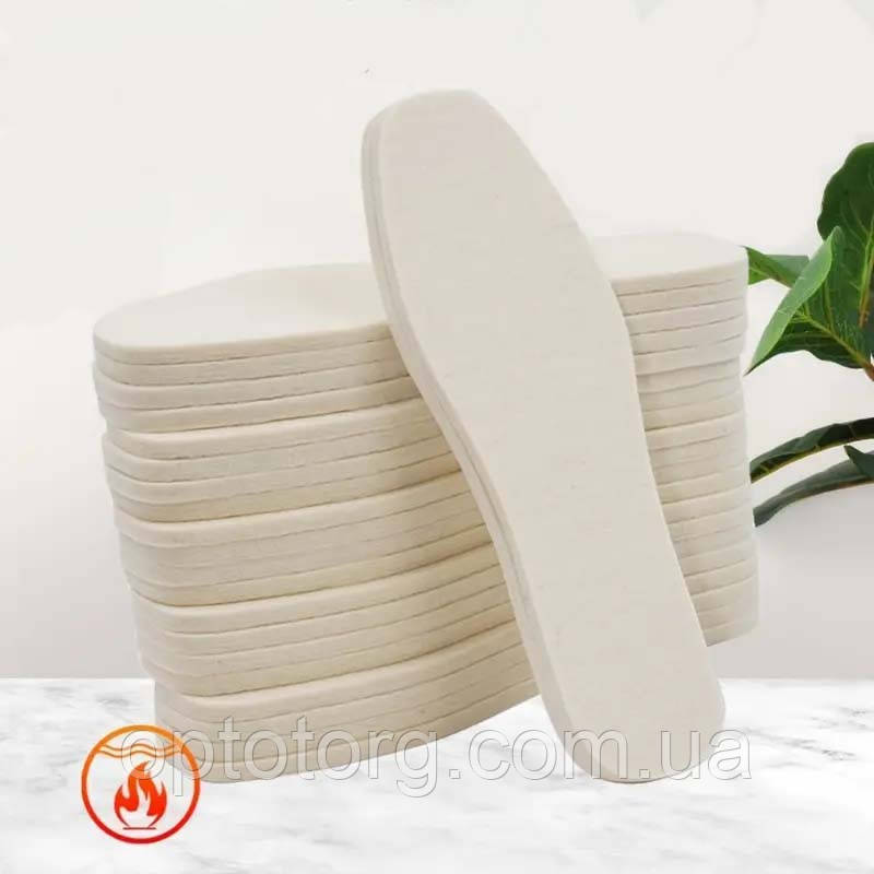 Устілка з білої повсті зимова 38-48