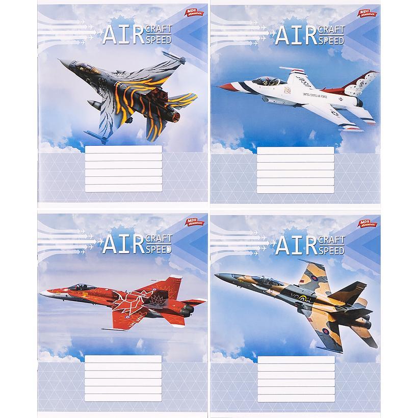 Зошит 24 аркуші у клітинку Автомобілі, літаки, мотоцикли і тд KNZ