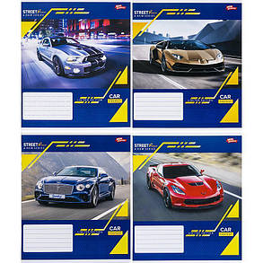 Зошит 24 аркуші у клітинку Автомобілі, літаки, мотоцикли і тд KNZ, фото 3