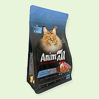 Повнораціонний сухий корм AnimAll для дорослих котів з лососем, білою рибою та свіжою індичкою, 400 г, фото 3