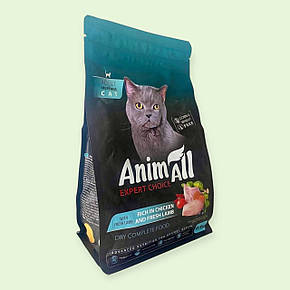 Супер-преміум сухий корм AnimAll для стерилізованих кішок та кастрованих котів з куркою та ягнятиною, 400 г (178606), фото 2