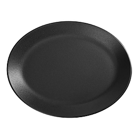 Тарілка фарфорова чорна овальна 31 см "Black" Porland
