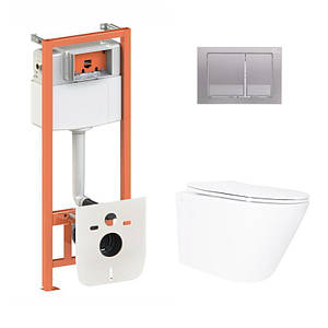 Готове рішення Qtap для ванної кімнати: підвісний унітаз Swan Ultra Quiet 520×360×320 + комплект інсталяції