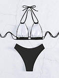 Трендовий жіночий роздільний купальник – стильний комплект для пляжу та басейну, зручна посадка, фото 7