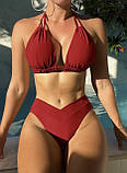 Трендовий жіночий роздільний купальник – стильний комплект для пляжу та басейну, зручна посадка, фото 3